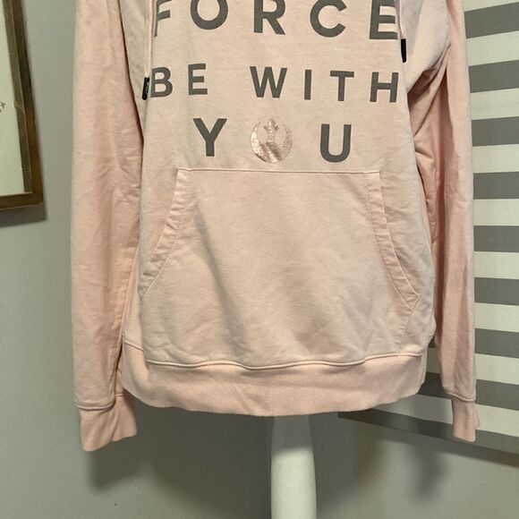 Star Wars x Her Universe Pink May The Force Be With You Cowl Neck Hoodie Sz M - Picture 3 of 10